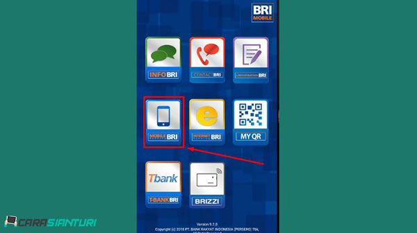 1. Silahkan buka aplikasi BRI Mobile lalu pilih Mobile Banking BRI